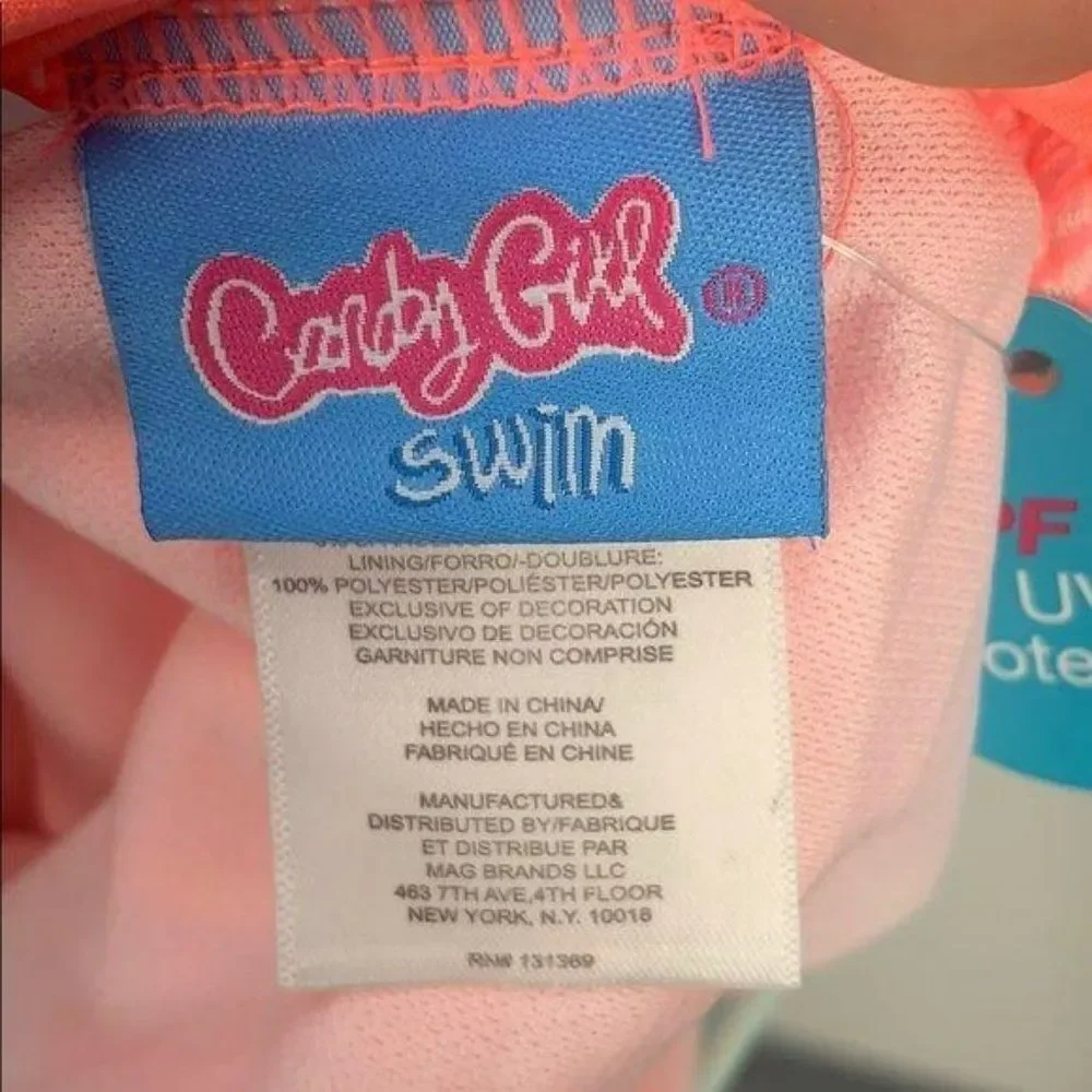 Candy Girl Mermaid Squad One Piece Small Bathing suit orange teal coral Swimsuit